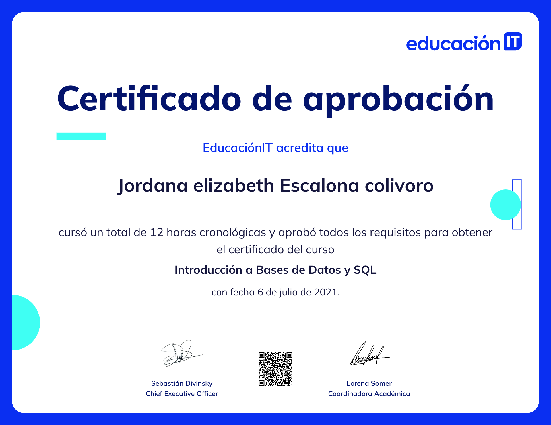 Certificado Base de datos y SQL
