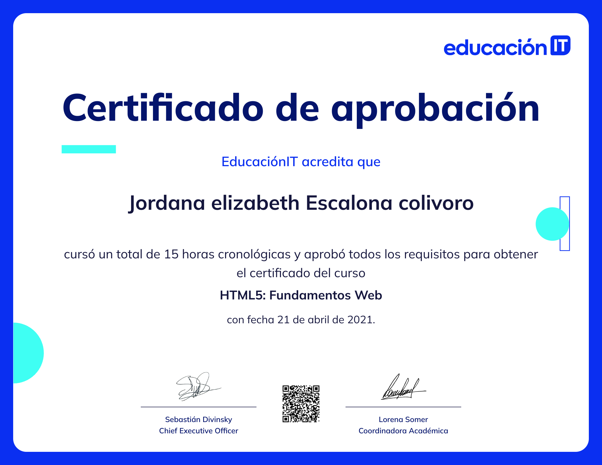 Certificado HTML5 Fundamentos Web