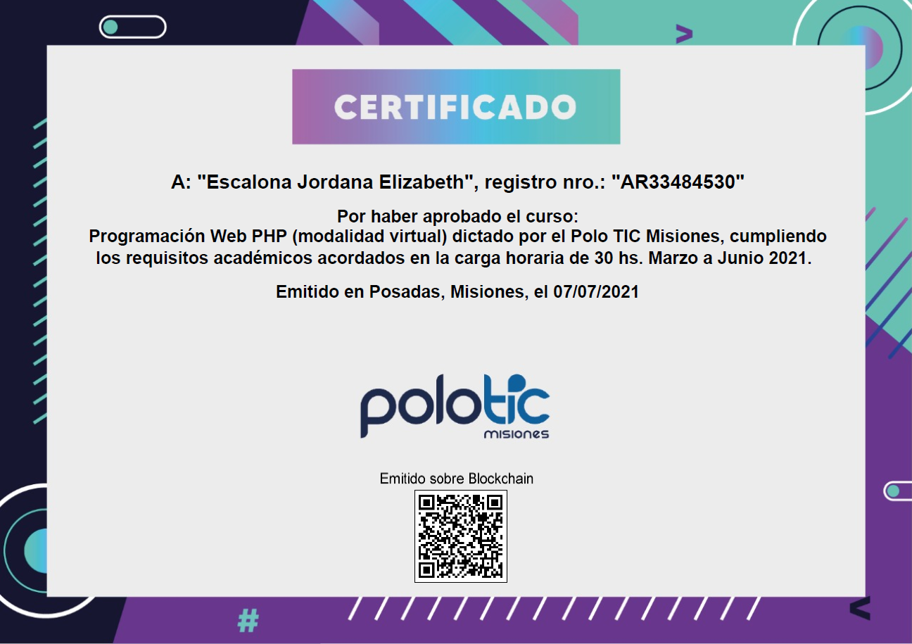 Certificado Desarrollo Web con PHP