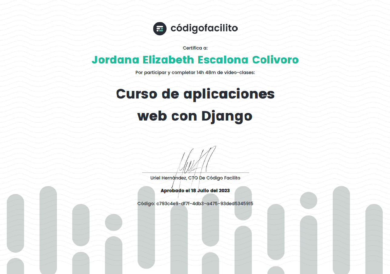 Certificado Aplicaciones Web con Django