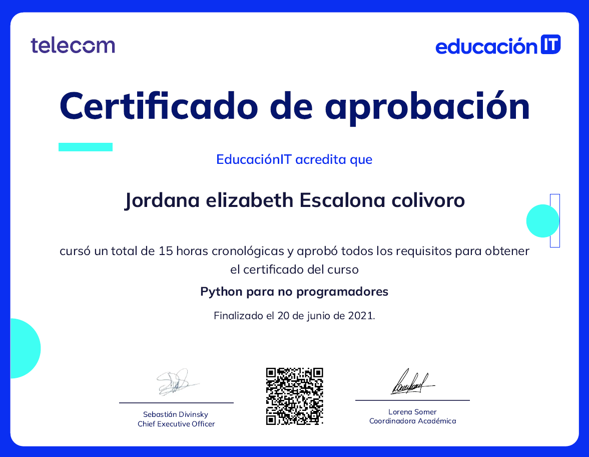 Certificado Python para no programadores