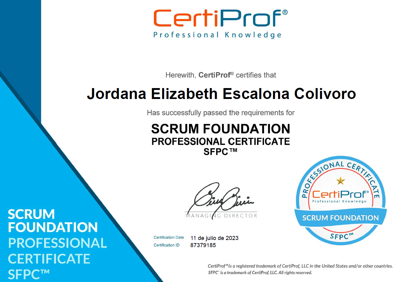 Certificado Scrum Foundation